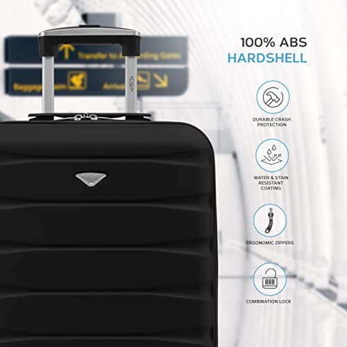 Flight Knight 55x40x20 Ryanair Priority Cabin Suitcase, Also for EasyJet, Jet2, Lightweight,ABS Hard Shell, Durable 4-Wheel Cabin Case, Carry-On Size 10kg Hand Luggage, Travel Bag- 55 x 40 x 20 — view 4