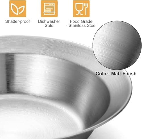 Stainless Steel Camping Mess Kit for Family & Person, Cooking Tableware Utensils with Plates Bowls Forks Spoons Knives & Savings Bag for Camping, Backpacking, Hiking, Picnic (A) — view 6