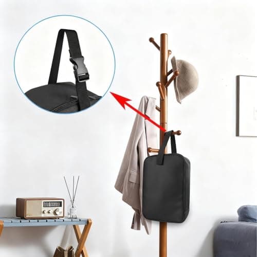 ZiStarlilife Travel Steamer Bag Compatible With Handheld Clothes Steam Iron Storage Case With Hanging Buckle Strap Lightweight Polyester Portable Black — view 4