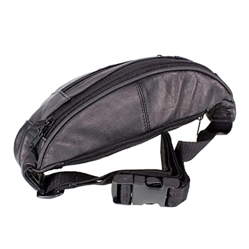 AR Mens Womens Leather Bum Bag Travel Money Pouch Waist Hip Bag Pouch Passport Holder Adjustable Belt — view 4