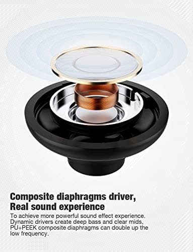 Otium Bluetooth Headphones, Wireless Headphones IPX7 Waterproof Earphones Sport Earbuds With Bluetooth 5.3 Chip 15 Hours Battery, Sound Isolation Mic Earbuds for Gym Running Outdoor Sports Workout — view 6