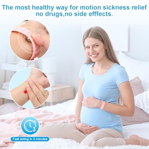 MEIYYJ Travel Sickness Bands for Adults and Kid Adjustable Acupressure Anti Nausea Wristbands for Motion & Morning Sickness Relief Bands for Pregnant Natural Relief Blue & Green-2 Pairs — view 2