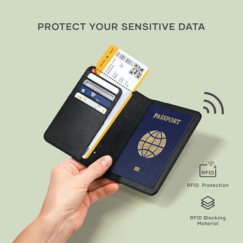 Satechi Passport Holder with Find My Tracking, 4-Slot Card Wallet, Black — view 5
