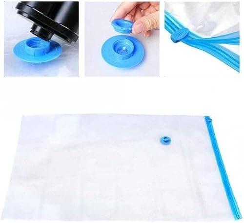 XL Jumbo Vacuum Seal Storage Bag - Space Saver Compression Bag | Strong Clothes Reusable Storage Seal Bags | Jumbo Clear Vacuum Zip Bag | Home Wardrobe Bedding Duvet Pillow & Travel Use [70cm x 100cm]