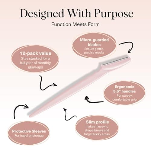 Kitsch Dermaplane Razor for Women Face 12pcs - Blush — view 4