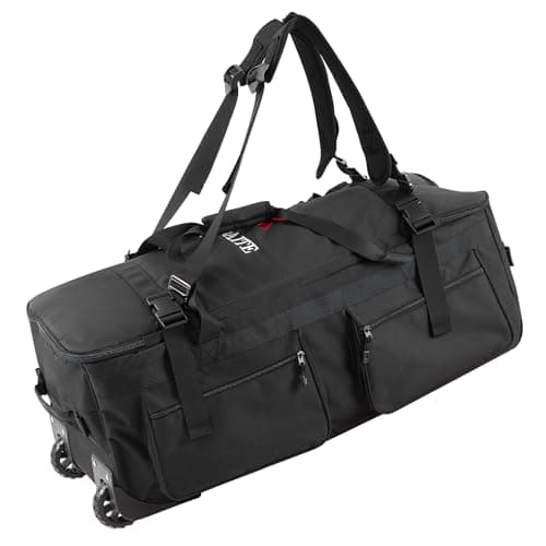 BREEZENEST Foldable Rolling Duffel Bag with Wheels 122L Large Capacity Waterproof Wheeled Travel Backpack | Carry On Wheeled Duffel Luggage with Foldable Design, Durable Oxford Fabric