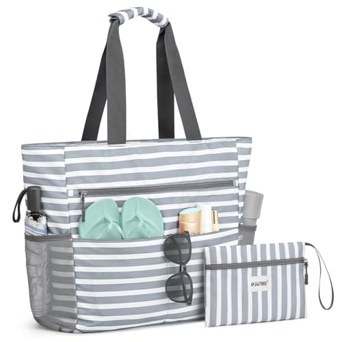 G4Free Large Beach Bag for Women Waterproof Sandproof Beach Tote Bag with Makeup Bag Zipper Pocket