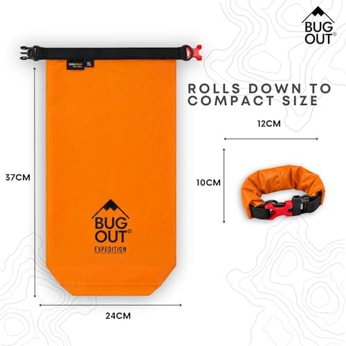 BUG OUT 5L Ultralight Dry Bag, Cordura Ripstop Nylon with Emergency Whistle — view 5