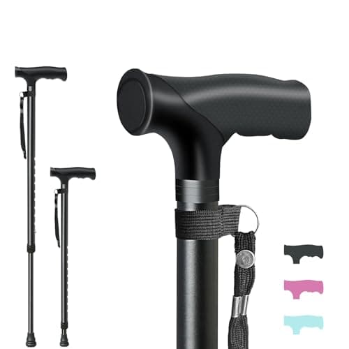 ispuoocti Adjustable Walking Stick All Day Support with Comfortable Grip Walking Aids for the Elderly Lightweight Anti Slip Walking Sticks for Men Women in Multiple Colors for Walking and Short Trips