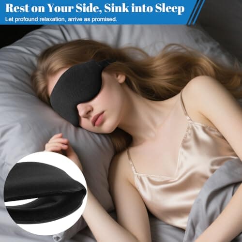 ALIIP 3D Foam Contoured Blackout Sleep Eye Mask for Travel Night Use,2 Pack — view 6