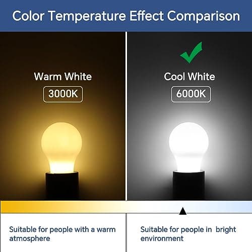 6 Pack LED Pull Cord Light Bulb, Battery Operated, Portable Hanging Pull Cord Lamp, for Wedding, Festival, Outdoor, Camping, Garden Parties, Decoration(Cold White) — view 3