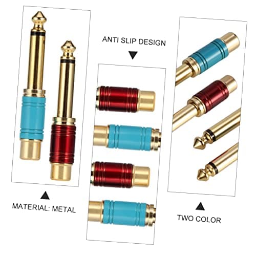 NUOBESTY 6pcs Female Jack to Male Connector Plug Adapter Jumbo Plug for Guitar Stereo Jack Adapter Random Color — view 3