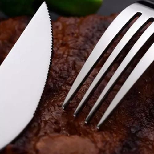 BLMAGS Beautiful Stainless Steel Cutlery Set Marble pattern Handle Table Knife Fork Spoon Utensil Mirror Polished Silverware Flatware Set Practical — view 6