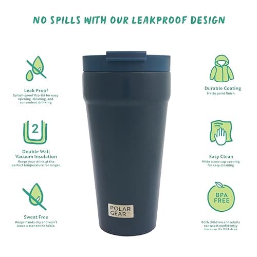 Polar Gear 470ml Coffee Cup Travel Mug, Insulated Coffee Cup w/Closure Lid — view 3
