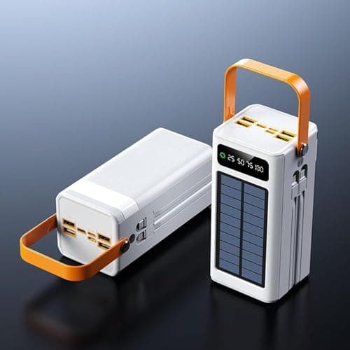Solar Powered Bank - 50000mAh 120W Portable Charger Fast Charging Powers Bank With Built-in Cables And LED Light, For Phones, Tablets, Laptops, Camping, Hiking, Travel Outdoor — view 6