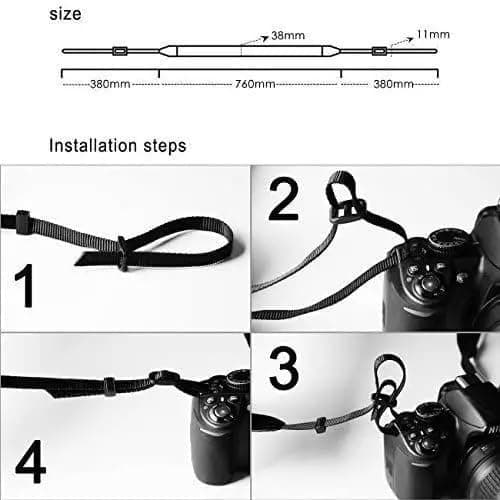 XILIYAI Camera Neck Strap, Cotton Woven Camera Strap Adjustable Camera Strap for Camcorder,and Nikon,Canon,Sony,Minolta,Panasonic,SLR,DSLR Digital Binoculars Video (Black) — view 2