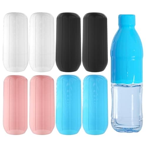 8-Pack Reusable Silicone Bottle Covers, Leak-Proof Travel Bottle Caps — view 2