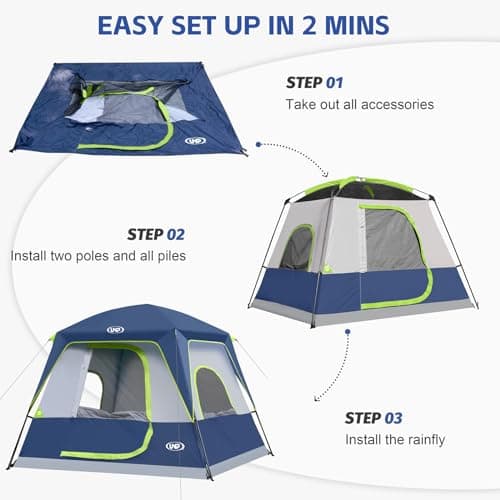 UNP Camping Tent 4-8 Person, Tall Family Tent with Standing Room — view 5