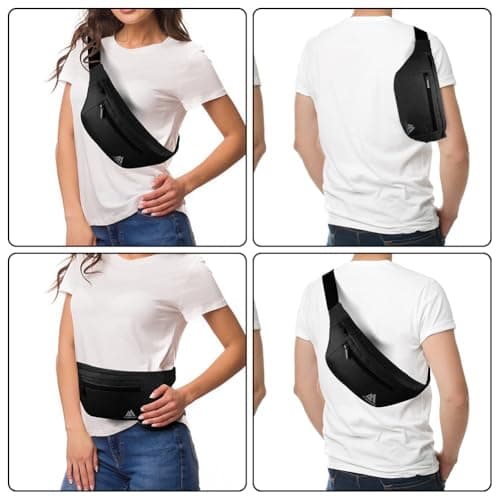 Flintronic Bum Bag, Waist Bags for Men Women, Travel Waist Pack with Adjustable Belt, 4 Compartments, Waterproof Bumbag for Sports, Running, Cycling — view 5