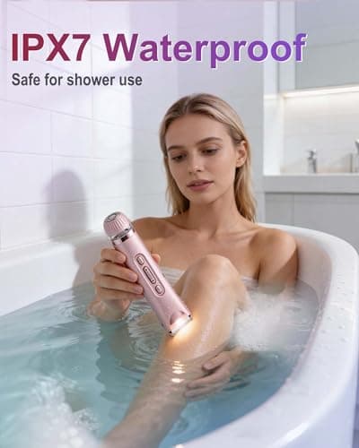Bikini Trimmer Women with LED Light, Facail Hair Remover for Women,2-in-1 Intimate Lady Shavers for Women Pubic Hair & Face, Waterproof Rechargeable Trimmer with Travel Bag — view 5