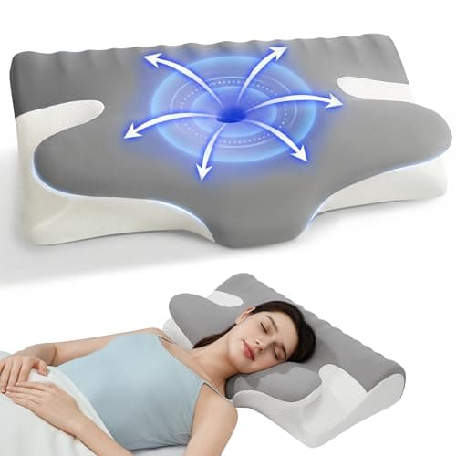 Winthome Memory Foam Pillow for Neck Pain, Restorative Sleep Cervical Pillow, 60D Slow Rebound Ergonomic Pillow with Removable Cover
