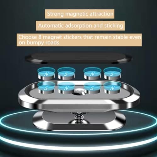 QUEMISS Car Phone Holder Mount for Car 2 Pack Strong Suction Adhesive Rotary Folding Cell Phone Holder Apply for Center Console Compatible with All Smartphones of iPhone Huawei, Xiaomi Samsung — view 3