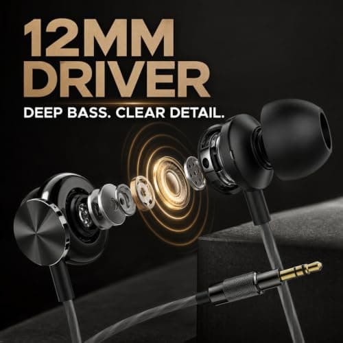Betron BS10 Earphones Wired In-Ear Headphones, Black — view 2