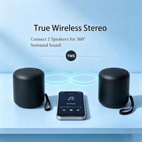 PIJJWY Bluetooth Speaker, Mini Portable Wireless Bluetooth 5.3 Speaker,IPX7 — view 5