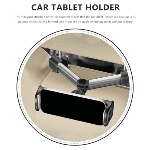 MAGICLULU Universal Car Tablet Headrest Mount with Rotatable Aluminium Alloy and Silicone Holder, Stable and Lightweight Phone Holder for Backseat Travel and Boys and Girls over 8 Years — view 6