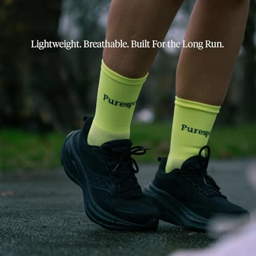 Puresport Performance Running Socks, Yellow, Size L/XL — view 3
