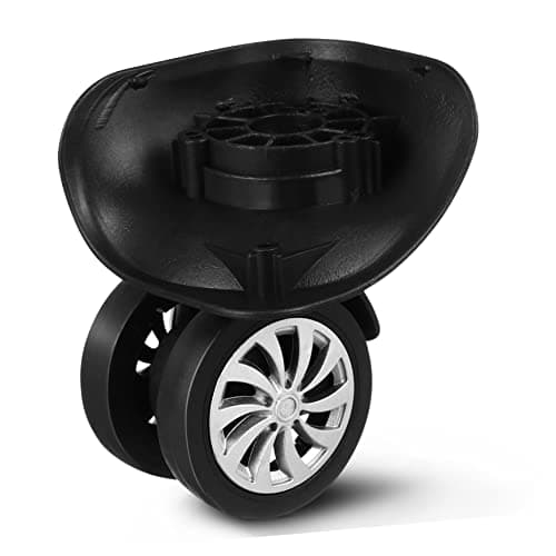 HEMOTON 4pcs Replacement Suitcase Wheels for Luggage Box with Quiet Mute Design, Sturdy Black Plastic Swivel Wheels for DIY Suitcase Repair and Universal Luggage Parts