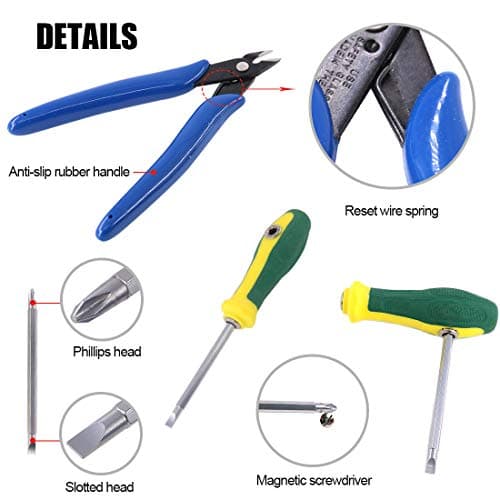 Glarks Adjustable Coaxial Compression Tool - Coax Crimper & Stripper Kit, RG6 RG59 RG11 Cables, 10pcs F Connectors, Leather Bag — view 4