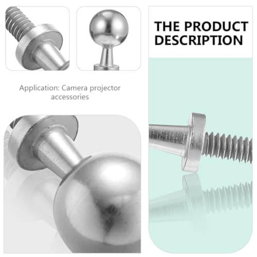 Zerodeko Camera Tripod Adapter Screw 1/4 Thread Steel Small Screw for Projector Tripod Fixing Replacement for Quick Release Plate in Silver — view 3