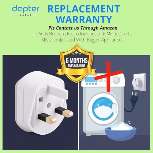 DAPTER's 1 Pack White Plug Adapter | 1A Fused Shaver Plug Adaptor UK | 2 Pin to 3 Pin Adapter Plug UK | Electric Toothbrush Adapter UK | Portable Bathroom Shaver Adapter Plug Easy to Use — view 6
