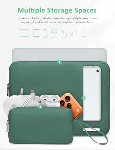 HYZUO 13 Inch Laptop Case Sleeve Bag Set for MacBook Air M5, Jungle Green — view 2