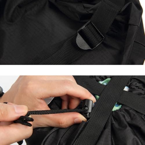 2pcs Compression Bag for Hiking and Trekking with Four Straps Black — view 2