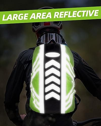 Waterproof Backpack Cover, Large Reflective Backpack Waterproof, Rucksack Cover Waterproof with 2 Buckle Strap, High Visibility Rain Waterproof Bag Cover for Outdoor Hiking, Father Day Gifts, M 40L — view 4