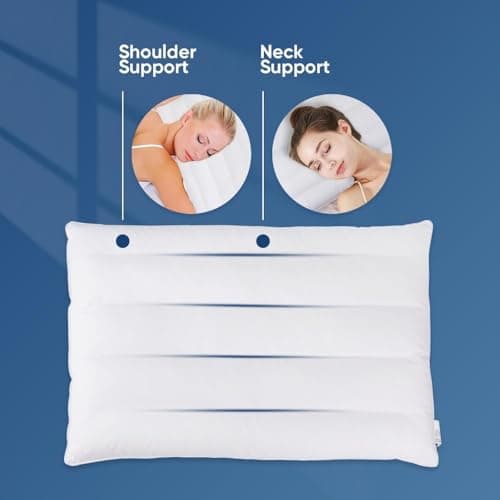 LanJingMeiGou Ultra Thin Flat Pillows for Sleeping 7D High Support 2.5 Inch Height Slim Bed Pillows for Stomach Sleeper Standard Size 18x26 Inches — view 3