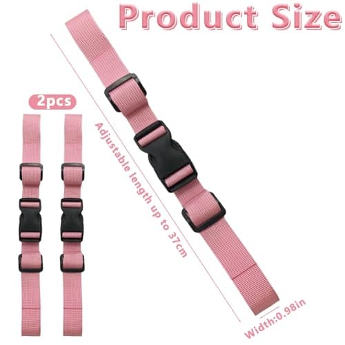 Zcbzbn Pack of 2 Chest Strap Backpack, Adjustable Chest Strap Backpack, Adjustable Chest Strap for School Bag, Nylon with Buckle, for School Backpack Outside Travel, pink, 2cm — view 2