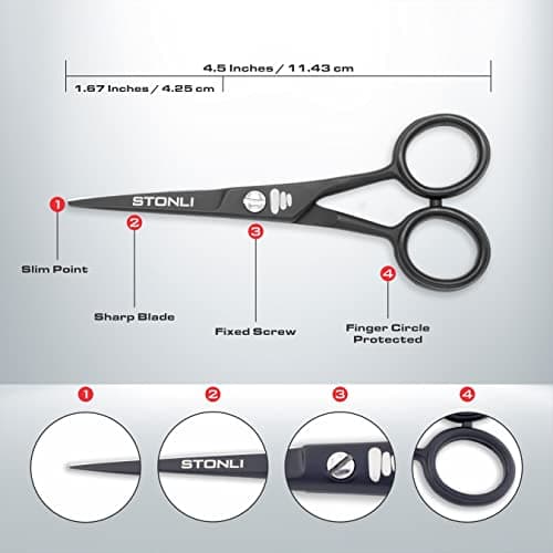 4.5 inches Beard and Moustache Scissors - Safety Use for Eyebrows & Ear — view 3