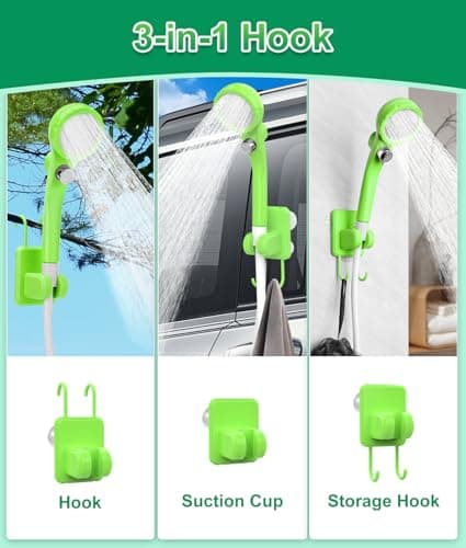 WADEO Portable Camping Shower, [10 Days Runtime] Rechargeable Battery Shower Pump, Outdoor Shower Kit for Beach, Pet, Travel, Car — view 4
