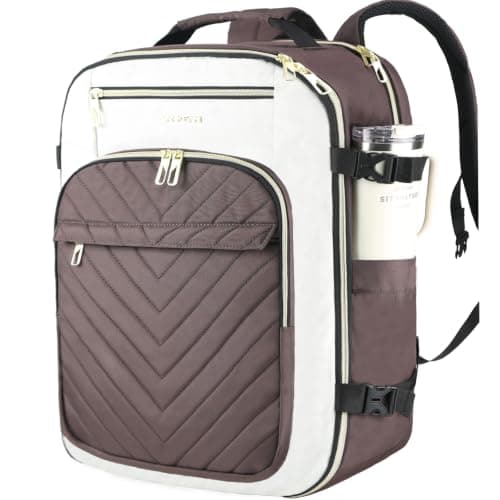 VANKEAN 40L Laptop Backpack Women Laptop Bag BEIGE/COFFEE