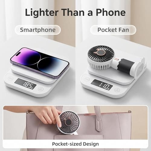 KIAMIOAMDA 4Pack Handheld Fan, USB Rechargeable Portable Mini Fans with Base, Quiet Personal Cooling Fan, Small Desk Fan for Travel, Office, Outdoor, Home, 4 Colors — view 4