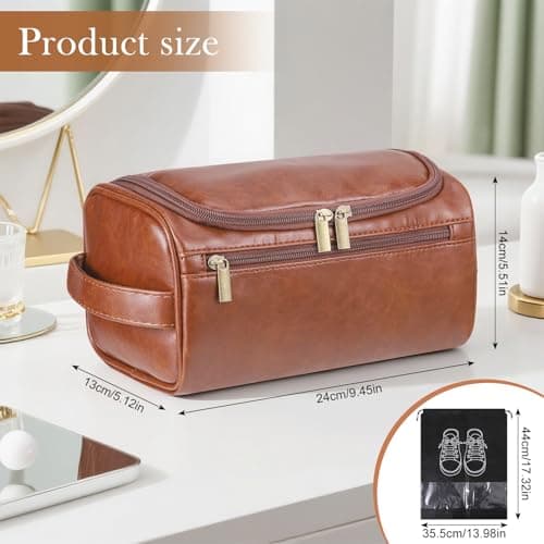 Zocipro Leather Toiletry Bag for Men PU Artificial Leather Wash Bag — view 3