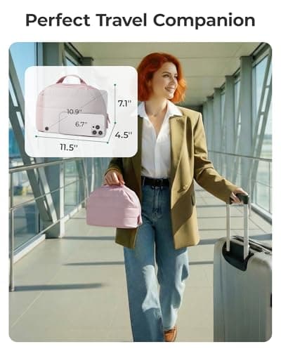 BAGSMART Travel Makeup Cosmetic Bag, Flat Lay, Foldable Make Up Pouch — view 4
