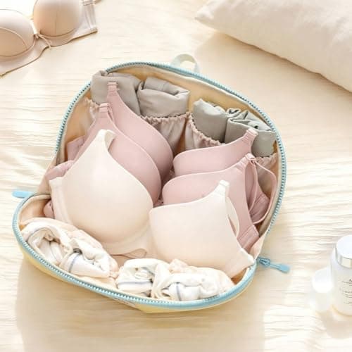 Large Capacity 3 in 1 Waterproof Underwear Organizer for Travel - Socks and Bra Storage Bag with Elastic Pockets - Suitcase Organiser 27x17.5x11cm(D) — view 4