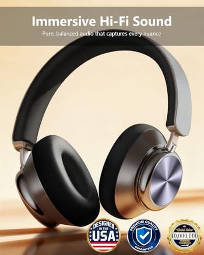 Wentronic Y03 Bluetooth Headphones Wireless Active Noise Cancelling Over Ear Headphones 48 Hours Playtime 6 EQ Music Mode High Sound Quality Headphones with Soft Ear Cushion - Grey — view 2