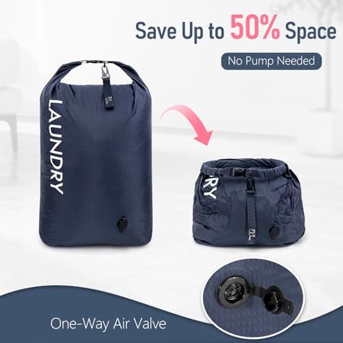 WiseBoy 2 Pack Travel Laundry Bag, Waterproof Compression Laundry Bags — view 2