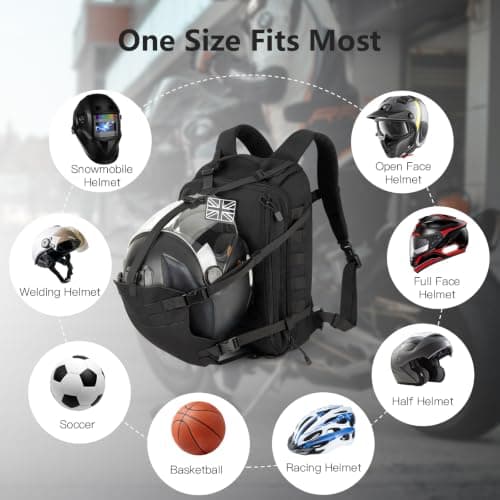 Motorcycle Backpack Helmet Bag: 20L Tactical Motorcycle Rucksack Men Women — view 4