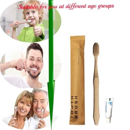 Generic 20Pcs Individually Wrapped Disposable Guest Toothbrushes with Toothpaste, Soft Bristles Travel Toothbrush Kit, Yellow — view 5